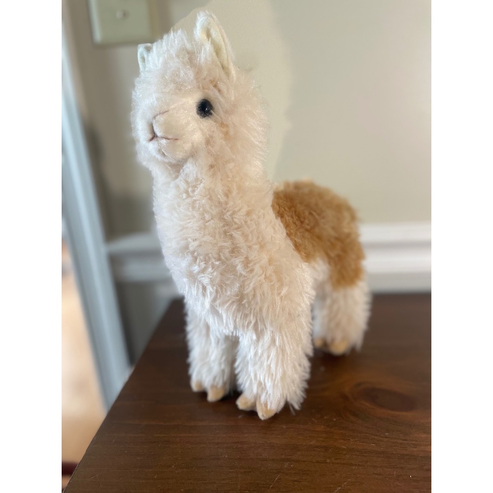 Douglas Cuddle Toys Alpaca Llama Plush Standing Stuffed Animal Tan Cream 10 Inch